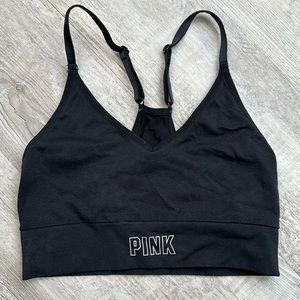PINK Bralette in Black bra sports trendy stretch fashion size small